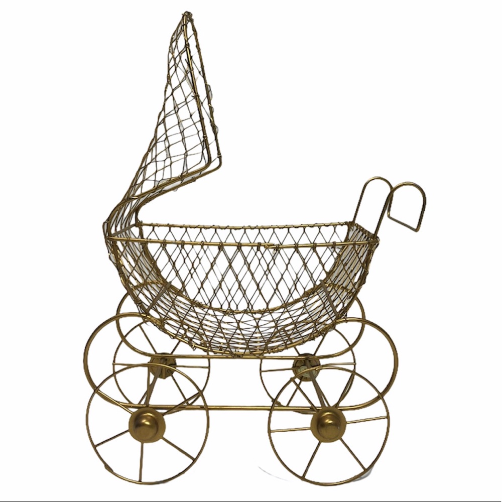 Victorian Antique Reproduction Doll Carriage Handmade Hand Crafted Metal Pram - Picture 6 of 14